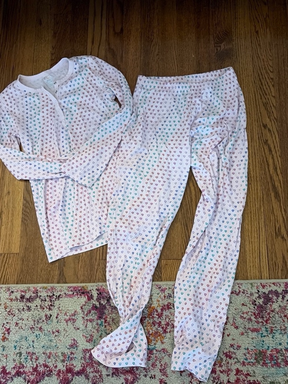 Roller Rabbit Pink Heart Pattern Pajama Set
